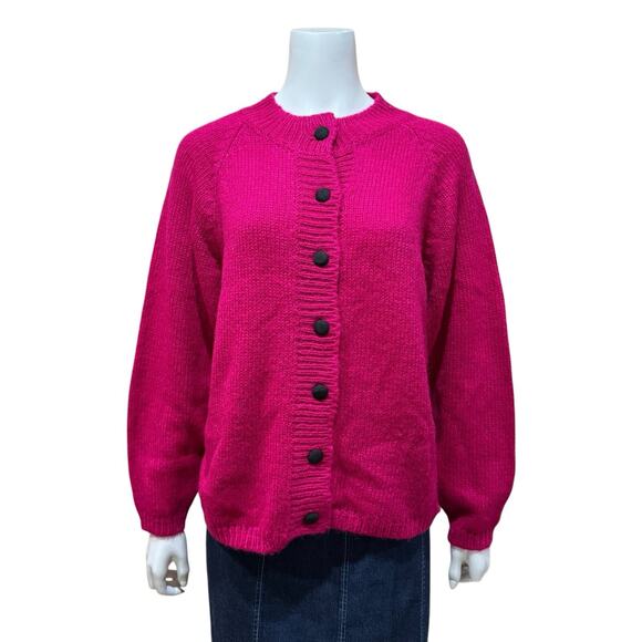 Urban Outfitters Medium Cardigan Knit Fuchsia Sweater - Picture 1 of 11